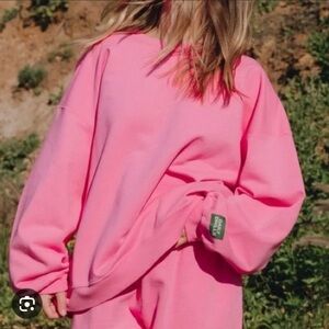 Daily Drills Pink Oversized Long Sleeve Sweatshirt